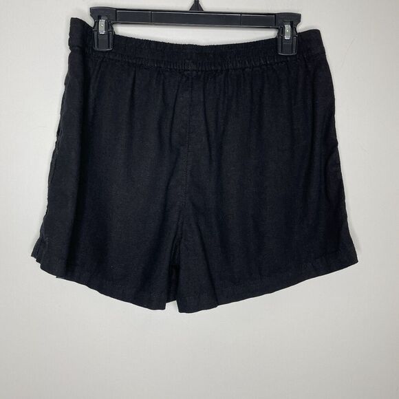 J.CREW Linen Blend Shorts Women Small Black Pull-On Drawstring BY442 - Picture 4 of 10